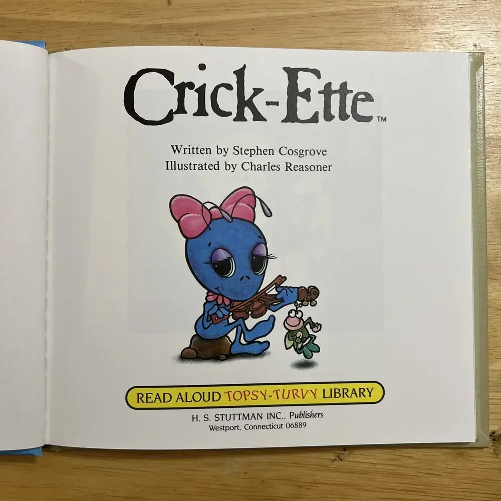Crick Ette And Cooty Doo Topsy Turvy Book Hardcover Vintage 1988